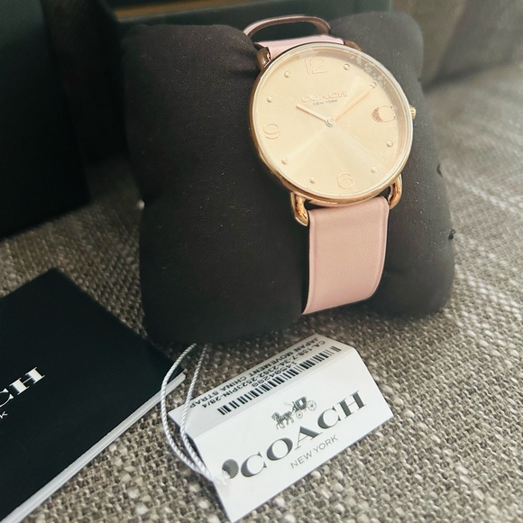 NWT Coach RoseGold Dial Elliot Genuine Leather Strap Watch - Picture 5 of 10